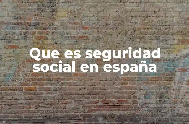 Que es Seguridad Social en España