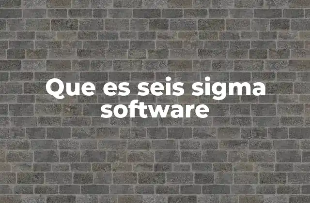 Que es Seis Sigma Software