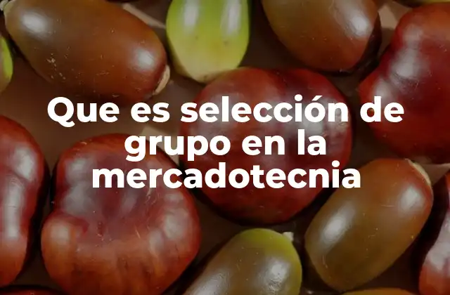 Que es Selección de Grupo en la Mercadotecnia