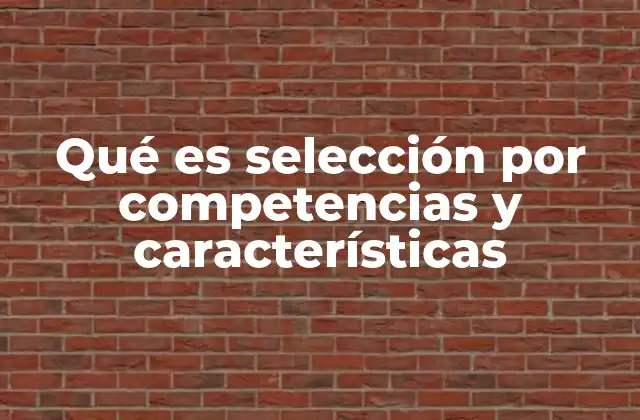 Qué es Selección por Competencias y Características