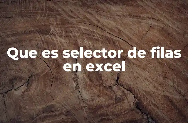 Que es Selector de Filas en Excel 2 La importancia del selector de filas en la organización de datos