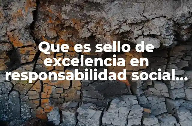 Que es Sello de Excelencia en Responsabilidad Social Empresarial Mexico