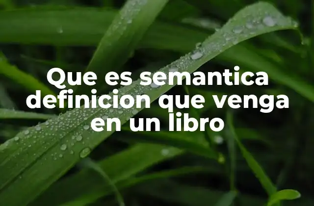 Que es Semantica Definicion que Venga en un Libro 2 La semántica como herramienta para comprender el lenguaje humano