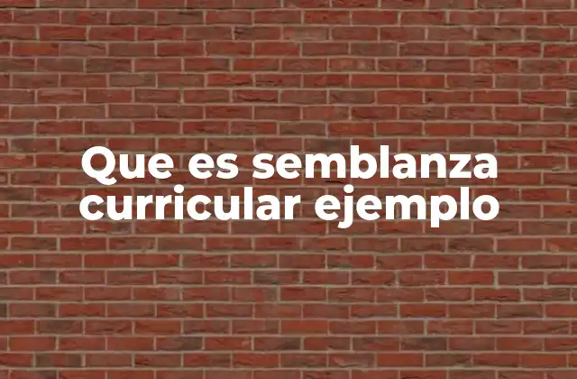 Que es Semblanza Curricular Ejemplo