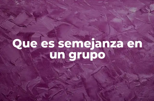 Que es Semejanza en un Grupo
