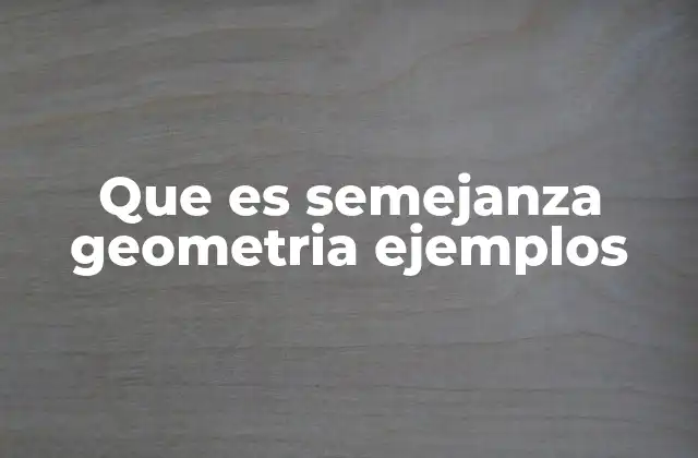 Que es Semejanza Geometria Ejemplos
