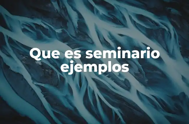 Que es Seminario Ejemplos
