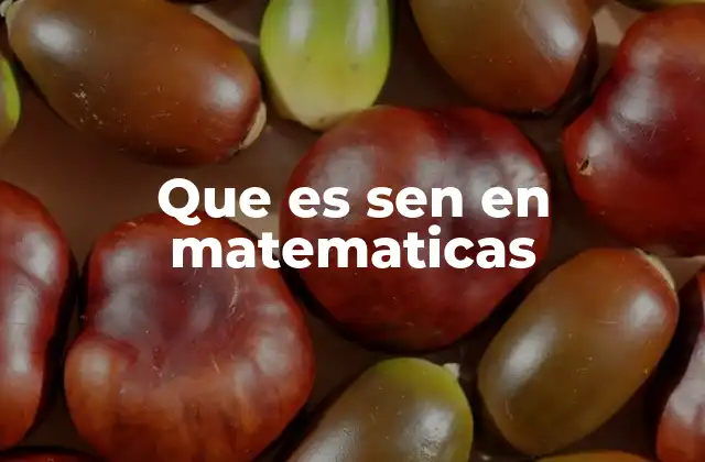 Que es Sen en Matematicas