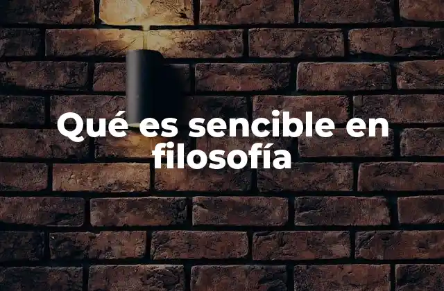La noción de lo sencible en la historia de la filosofía