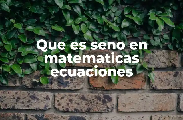 Que es Seno en Matematicas Ecuaciones