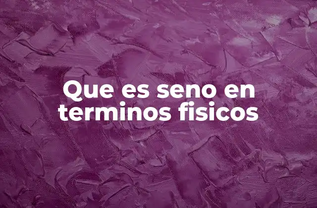 Que es Seno en Terminos Fisicos