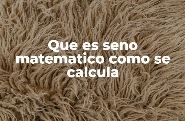 Que es Seno Matematico como Se Calcula