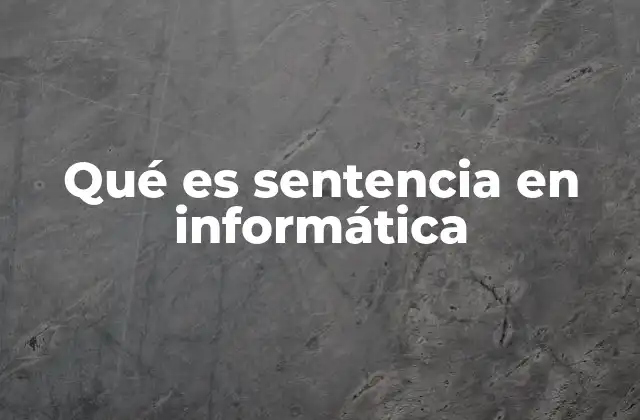 Qué es Sentencia en Informática