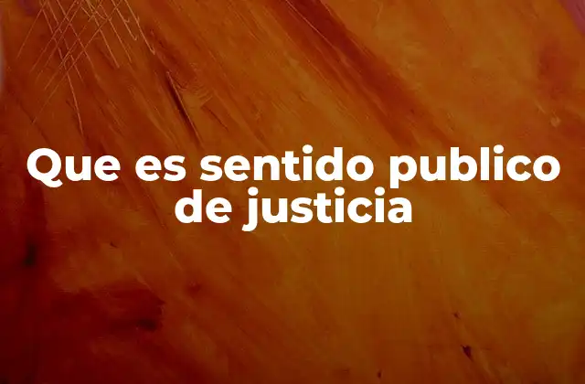 Que es Sentido Publico de Justicia