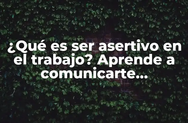 ¿Qué es la asertividad en el trabajo?