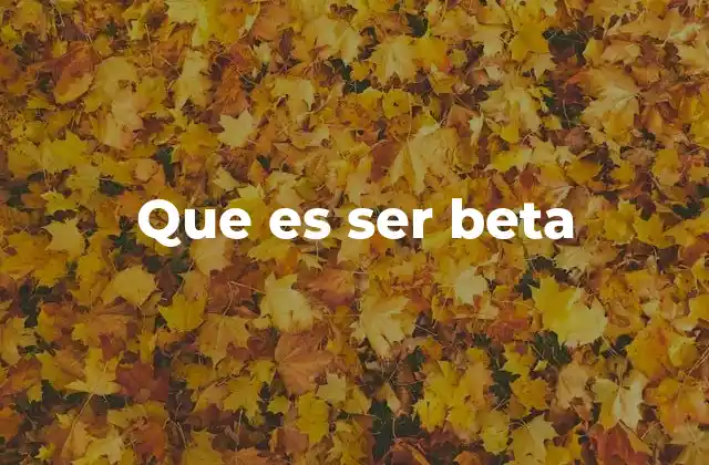 Que es Ser Beta