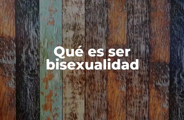 Qué es Ser Bisexualidad