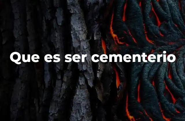 Que es Ser Cementerio