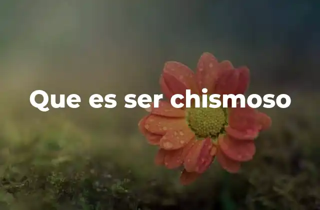 Que es Ser Chismoso