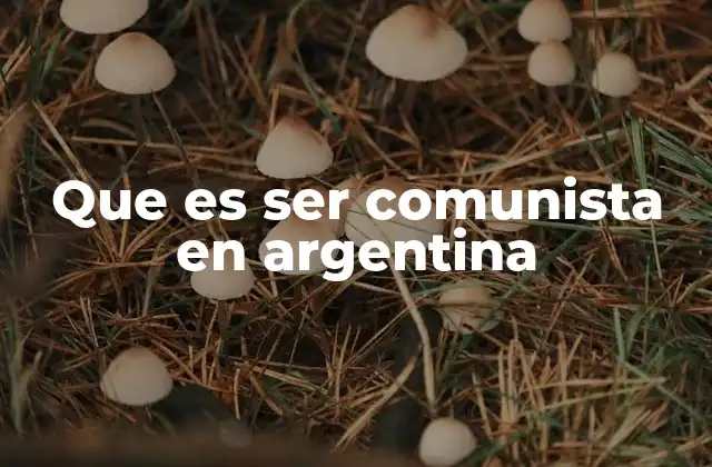 Que es Ser Comunista en Argentina