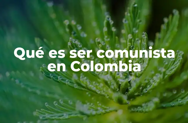 Qué es Ser Comunista en Colombia