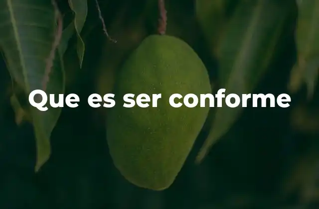 Que es Ser Conforme