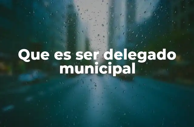 Que es Ser Delegado Municipal