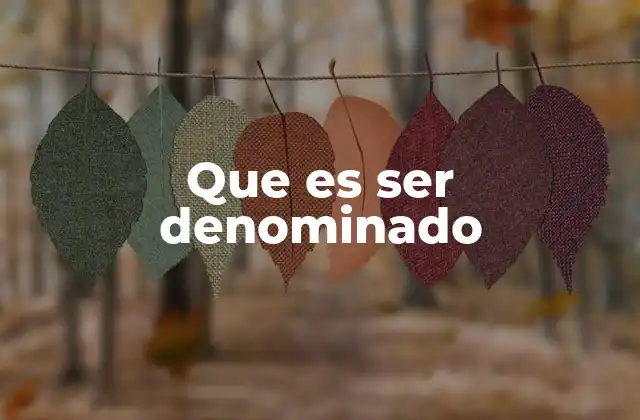 Que es Ser Denominado