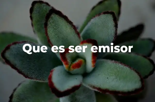 Que es Ser Emisor