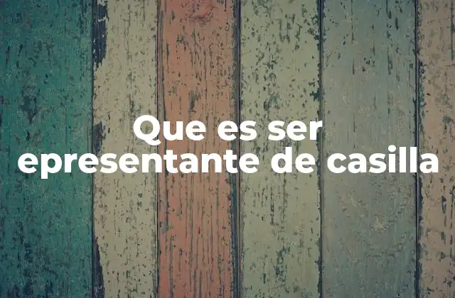 Que es Ser Epresentante de Casilla