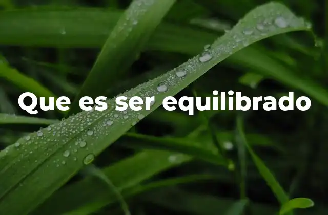 La importancia del equilibrio en la vida moderna