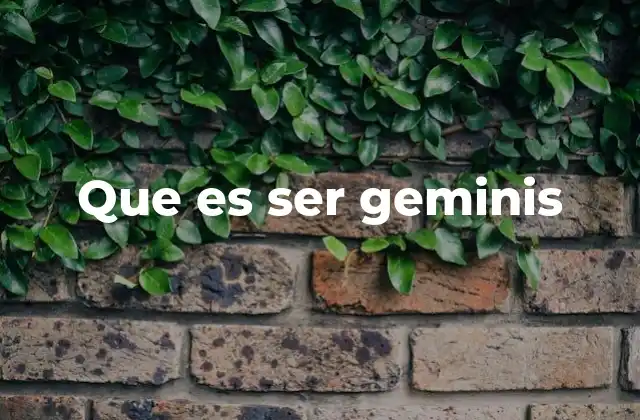 Que es Ser Geminis