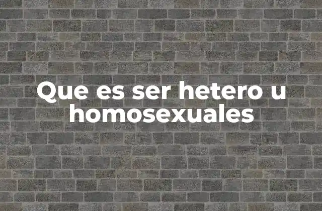 Que es Ser Hetero u Homosexuales 2 La identidad sexual y la diversidad humana