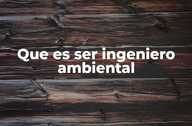Que es Ser Ingeniero Ambiental
