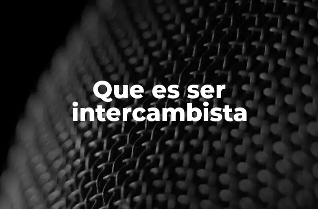 Que es Ser Intercambista