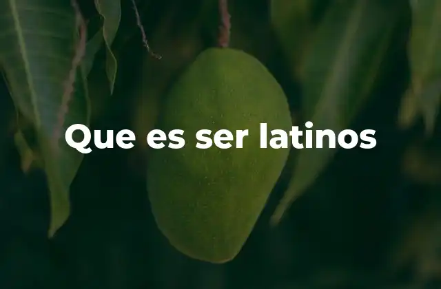 Que es Ser Latinos