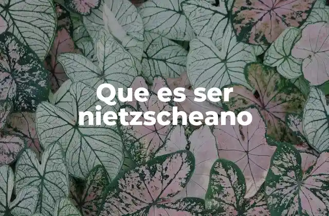Que es Ser Nietzscheano