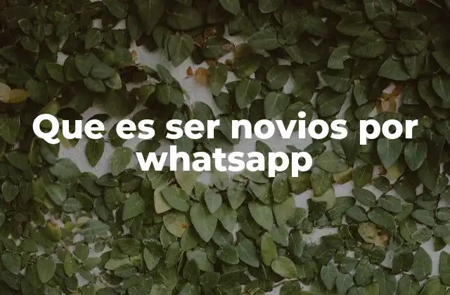 Que es Ser Novios por Whatsapp