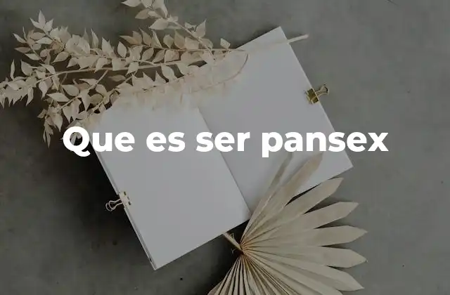 Que es Ser Pansex