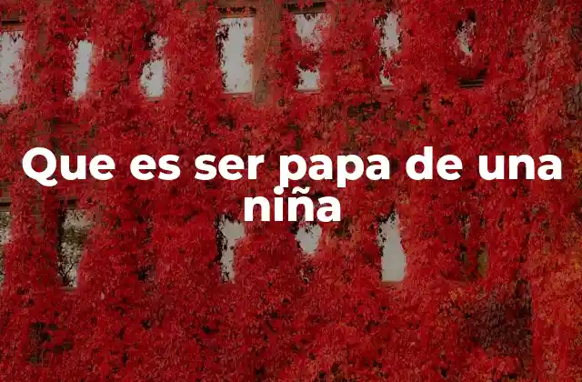 Que es Ser Papa de una Niña