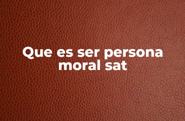 Que es Ser Persona Moral Sat