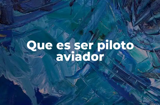 Que es Ser Piloto Aviador