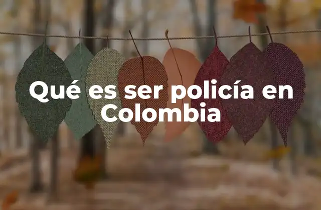 Qué es Ser Policía en Colombia