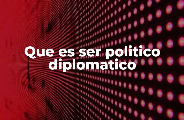 Que es Ser Politico Diplomatico