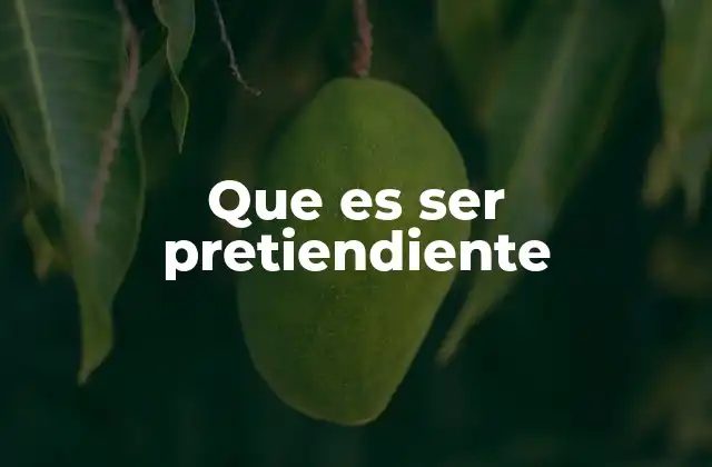 Que es Ser Pretiendiente