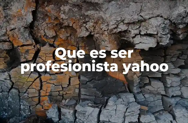 Que es Ser Profesionista Yahoo
