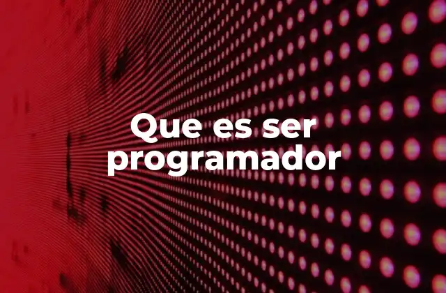 Que es Ser Programador