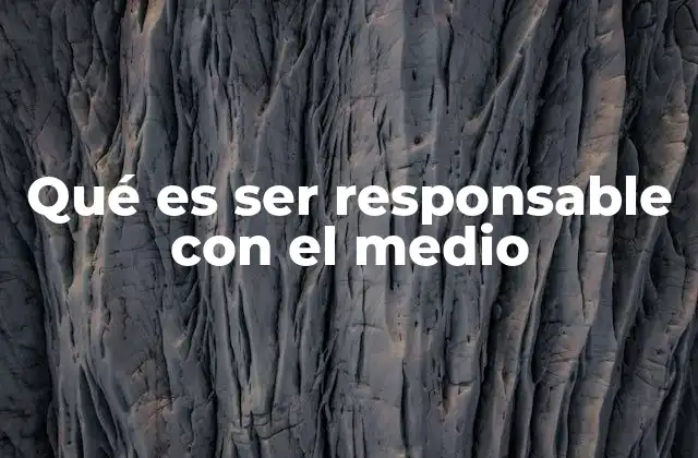 Qué es Ser Responsable con el Medio