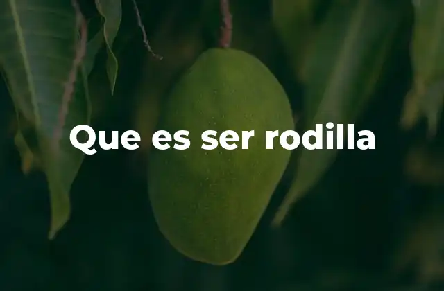 Que es Ser Rodilla