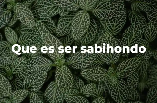 Que es Ser Sabihondo